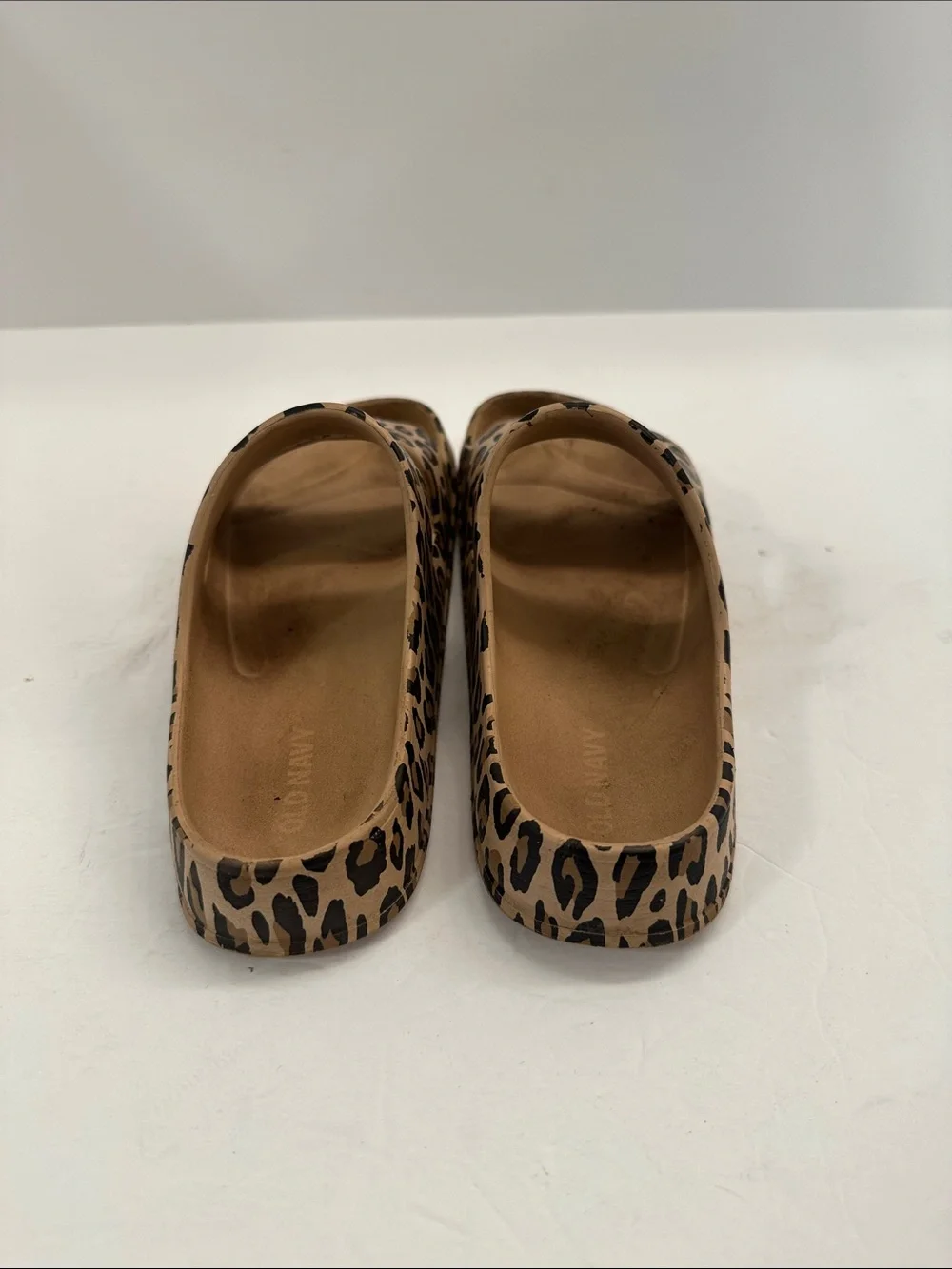 Kids Cheetah Print Double Strap Slide Sandals Size 1-2
